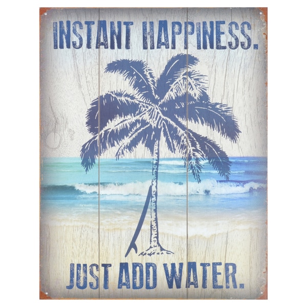 Vintage Metal Art 'Instant Happiness' Decorative Tin Sign