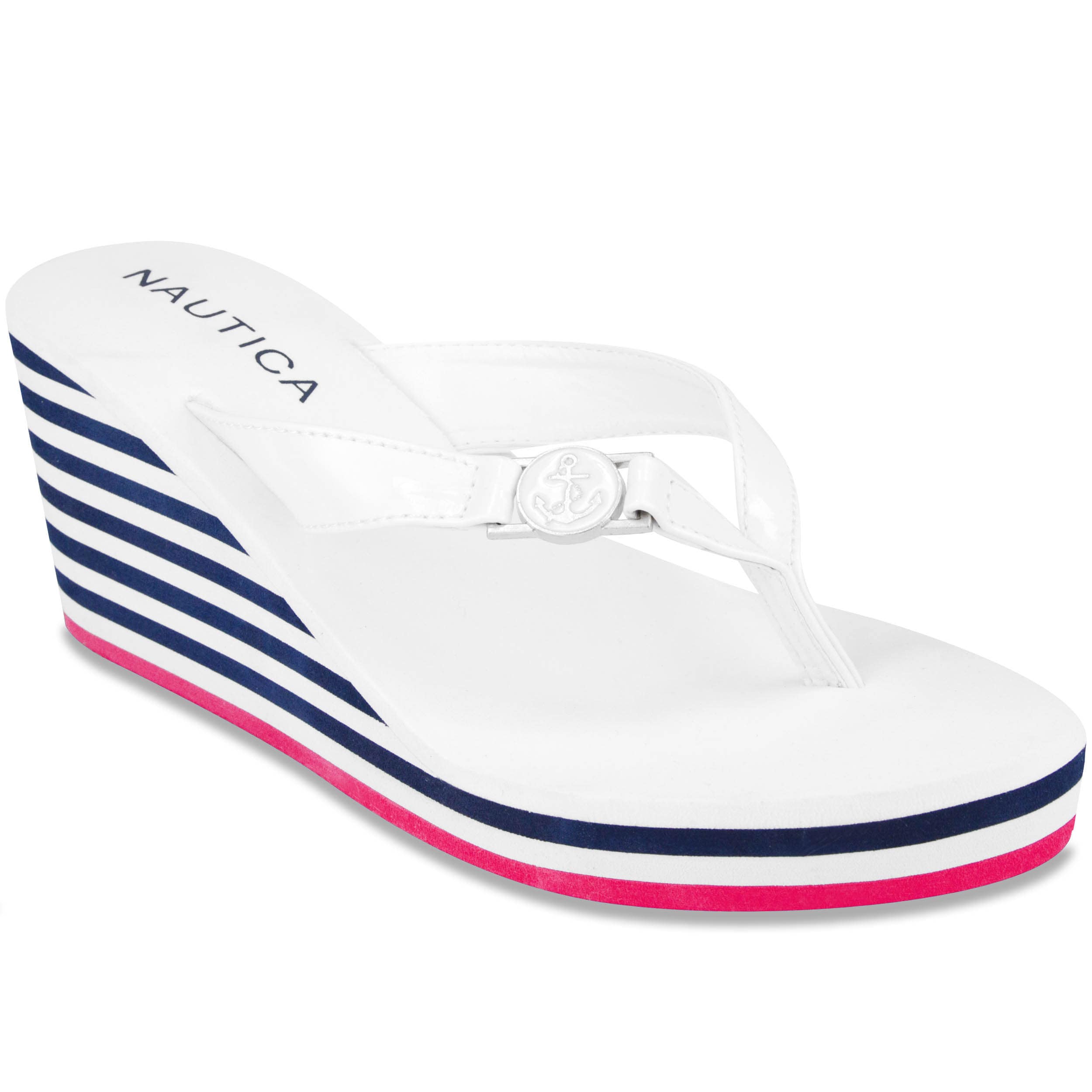 nautica wedge flip flops