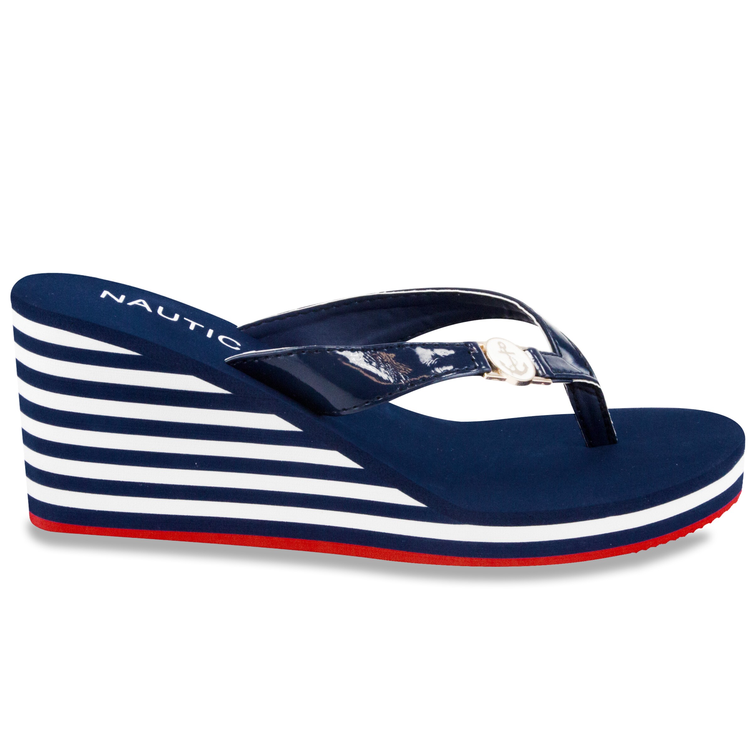 nautica wedge flip flops