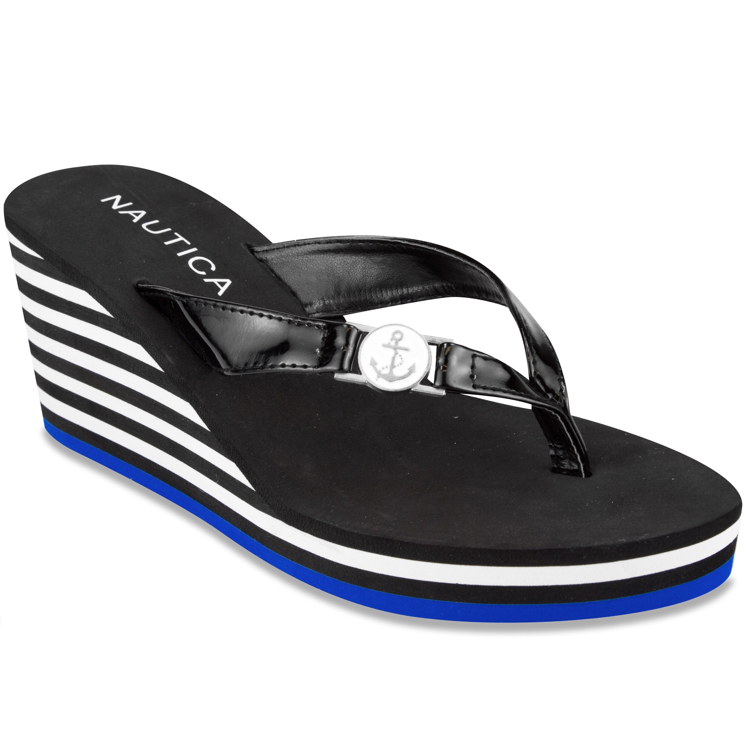 nautica wedge flip flops