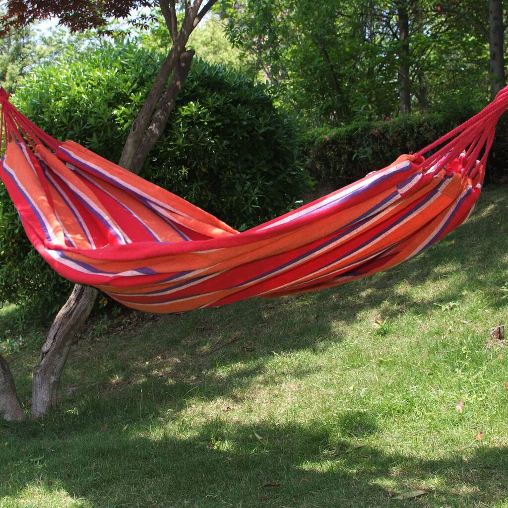 Adeco Cotton 1-person Naval Red Stripe Hammock