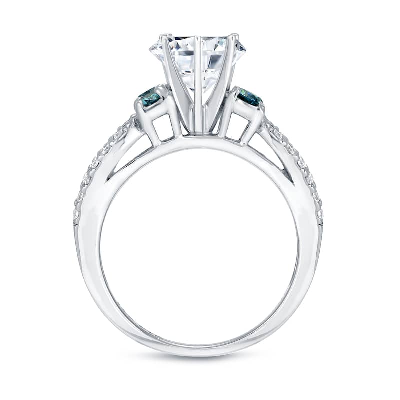 Auriya 14k Gold 1 3/4ct TW Modern Blue Diamond Engagement Ring Certified