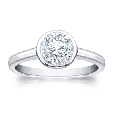 Auriya 14k Gold 1ctw Bezel-set Solitaire Diamond Engagement Ring