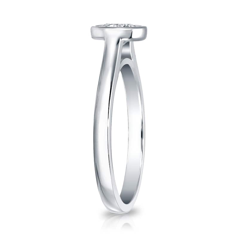 Auriya 14k Gold 3/4ctw Bezel-set Solitaire Diamond Engagement Ring