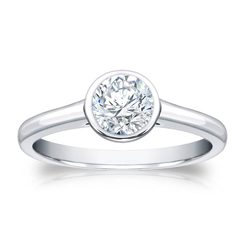 Auriya 14k Gold 3/4ctw Bezel-set Solitaire Diamond Engagement Ring