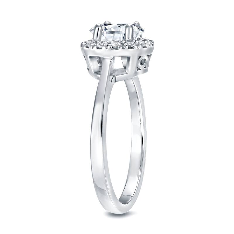 Auriya Classic 1ct TDW Round Diamond Halo Engagement Ring 14k Gold (H-I, SI1-SI2)