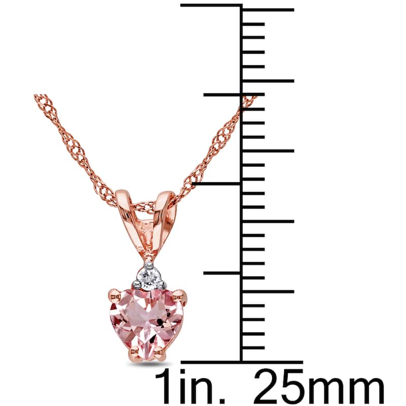 Miadora 10k Rose Gold Heart-cut Morganite and Diamond Accent Necklace - Pink