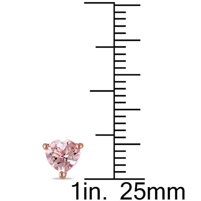 Miadora 10k Rose Gold Heart-cut Morganite Stud Earrings - Pink
