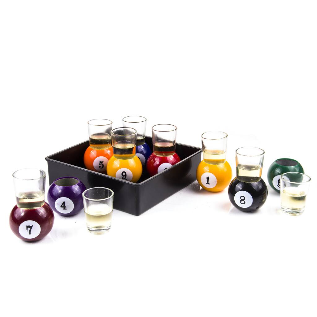 Pool Ball Shots Drinking Pool Game 10-piece Set