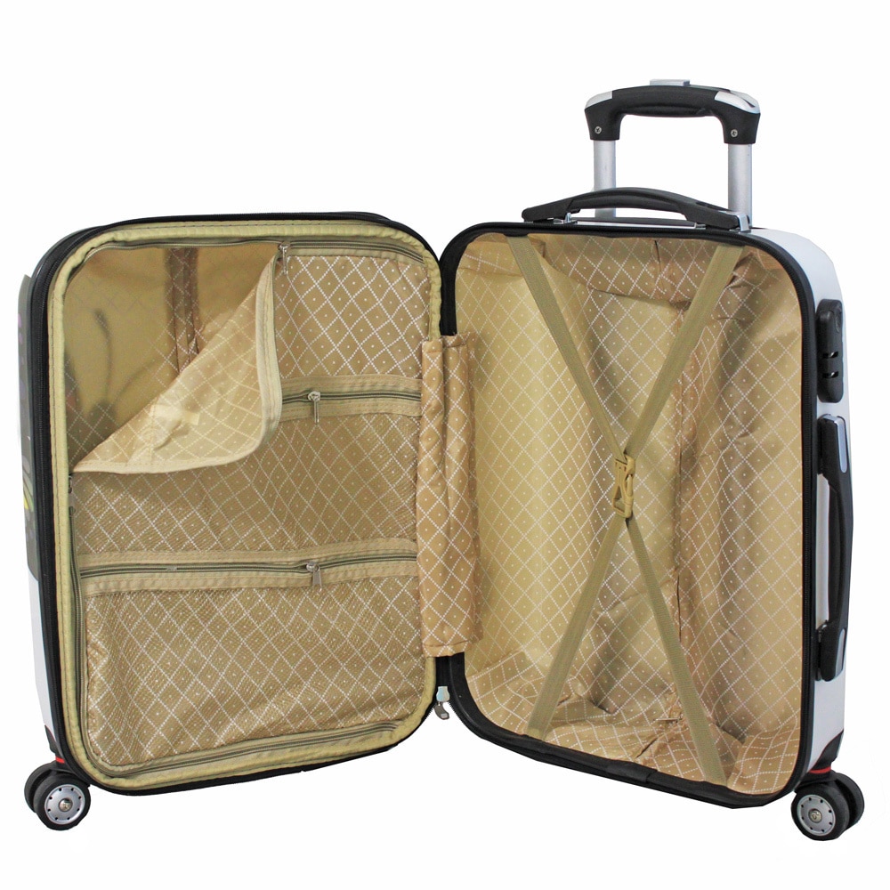 World Traveler Butterfly 2-piece Hardside Carry-on Spinner Luggage