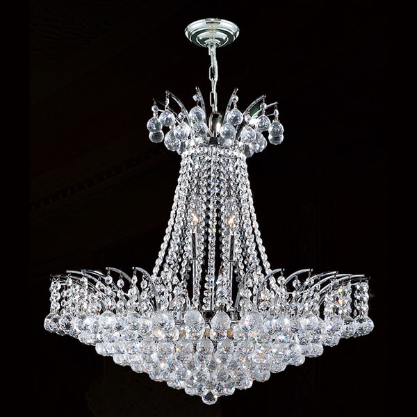 Light Chrome Finish And Clear Crystal 24 Inch French Empire Chandelier Light Chrome Finish And Clear Crystal 24 Inch French Empire Chandelier