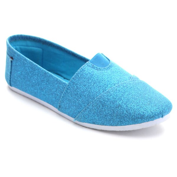blue canvas flats