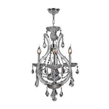 Lyre Collection 4-light Chrome Finish and Clear Crystal Chandelier (4 Lights Polished Chrome Chandelier) - Chandeliers For Bedrooms by Overstock.com