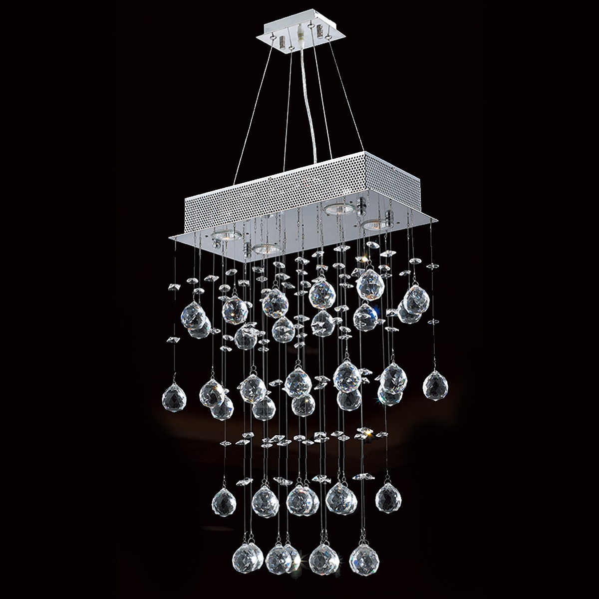 Icicle Collection 7-light Chrome Finish and Clear Crystal Chandelier (7 Lights Polished Chrome Chandelier) - Chandeliers For Bedrooms by Overstock.com