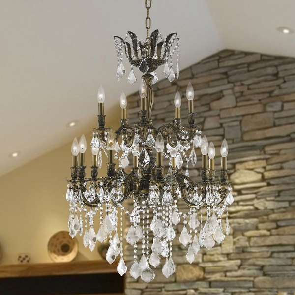 Shop Versailles Collection 15light Antique Bronze Finish and Clear Crystal Chandelier Free