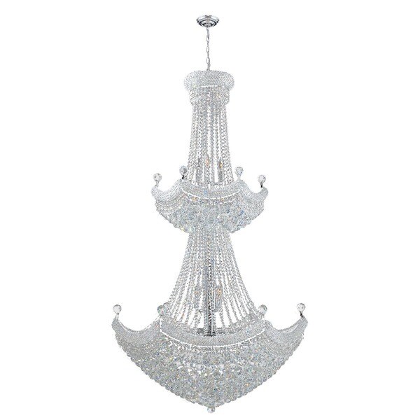 32 Light Chrome Finish And Clear Crystal 36 Inch Wide French Empire 2 32 Light Chrome Finish And Clear Crystal 36 Inch Wide French Empire 2