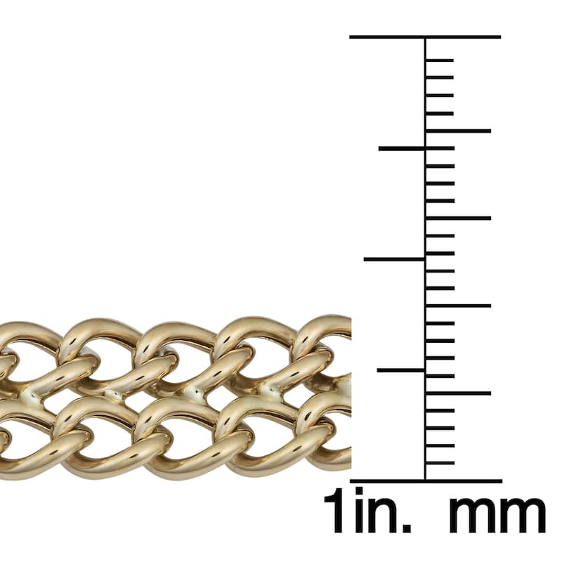 Fremada 14k Yellow Gold High Polish Double Row Curb Link Bracelet
