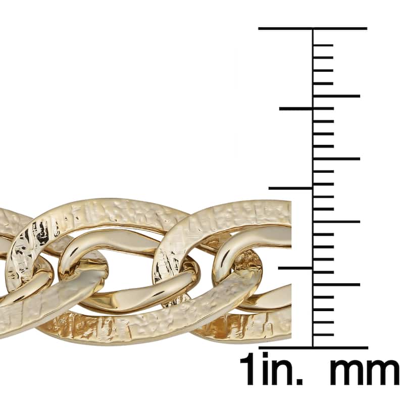 Fremada 14k Yellow Gold Diamond-cut and High Polish Fancy Double Oval Link Bracelet