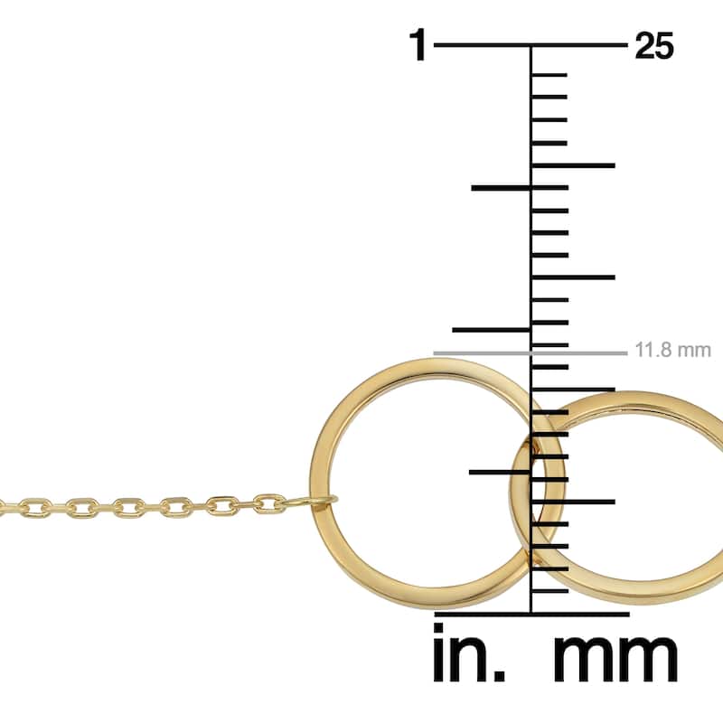 Fremada 14k Yellow Gold High Polish Double Circle Adjustabale Bracelet