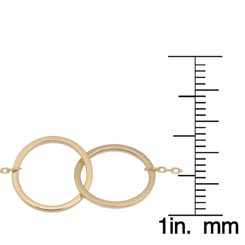 Fremada 14k Yellow Gold High Polish Double Circle Adjustabale Bracelet