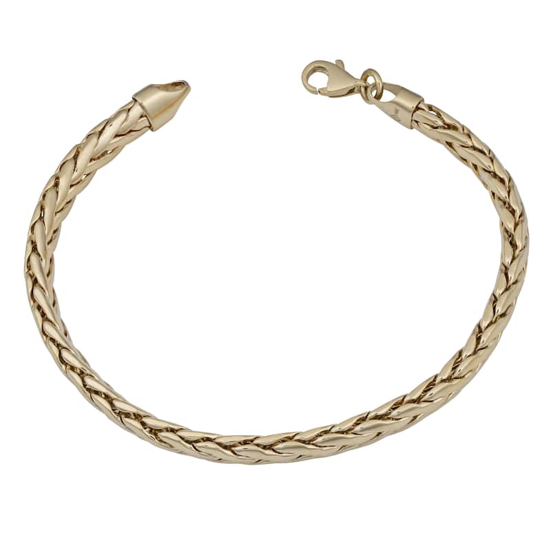 Fremada 14k Yellow Gold 5.5-mm Flat Weave Bracelet (7.5 inches)