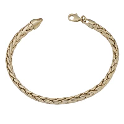 Fremada 14k Yellow Gold 5.5-mm Flat Weave Bracelet (7.5 inches)