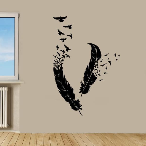Shop Birds Flying From Feathers Vinyl Sticker Wall Art Overstock 10163631