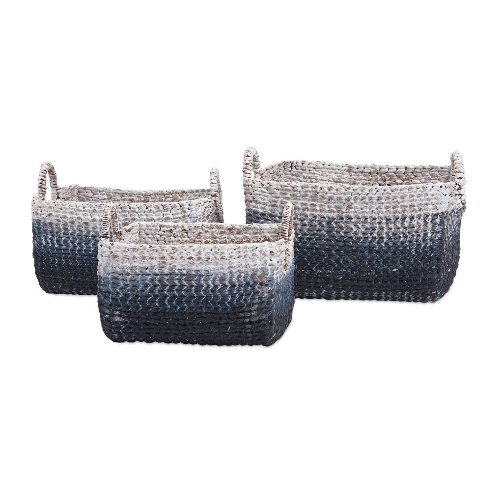 Cascade Woven Water Hyacinth Basket (Set of 3)