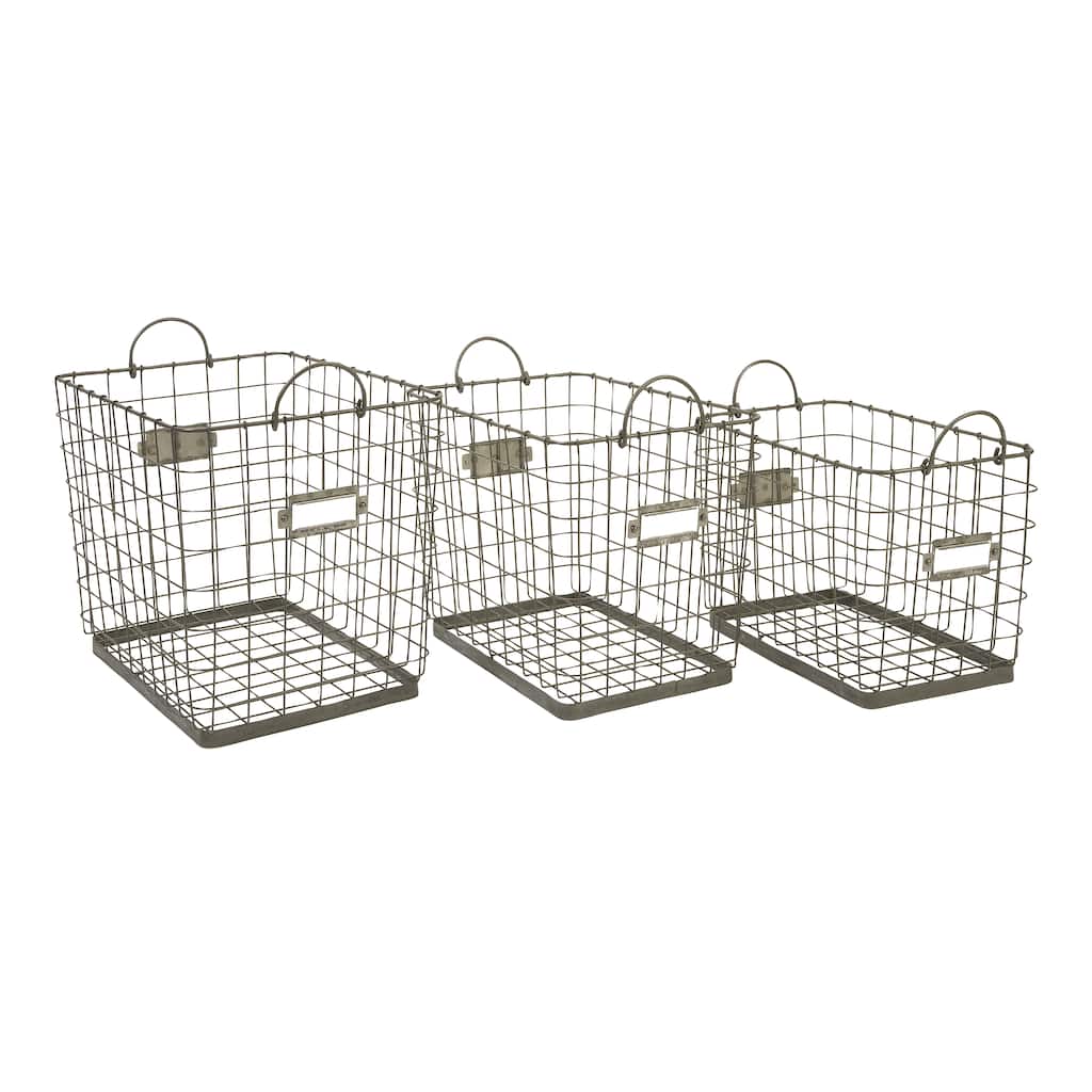 Set of 3 Utility New bridge Wire Storage Baskets