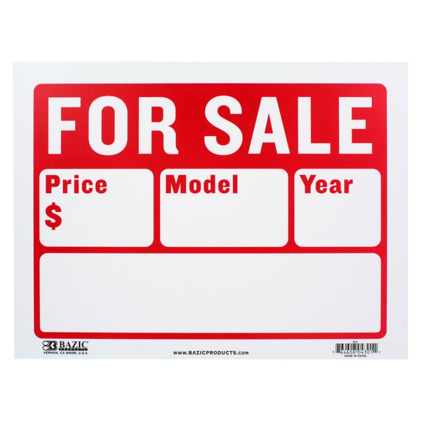 Shop Bazic Small For Sale Sign with 2 Lines (9 x 12 inches) - Free