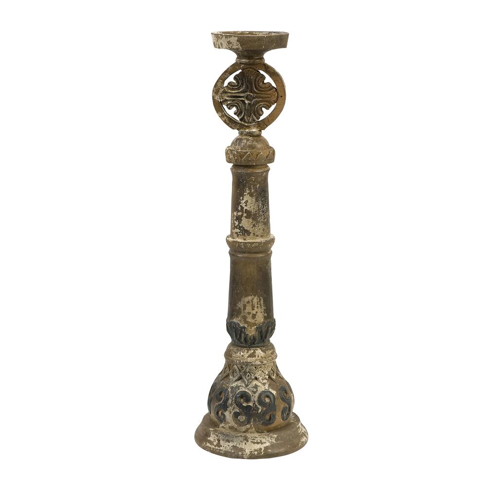 Rosado Large Hand-carved Wood Candleholder