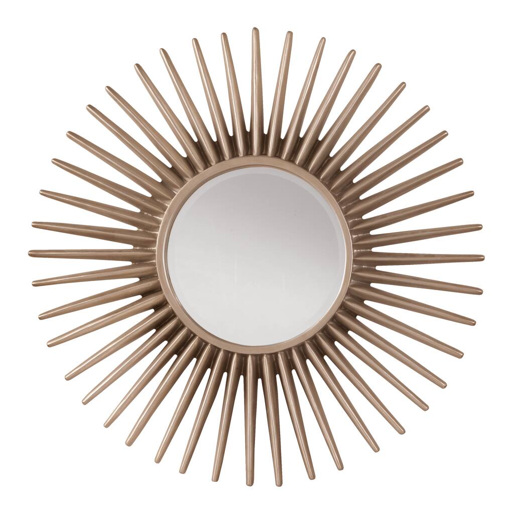 Silver Sun Frame Decorative Beveled Wall Mirror - N/A