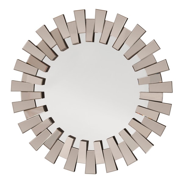 Apollo Glass Round Deco Wall Mirror - Grey/Silver