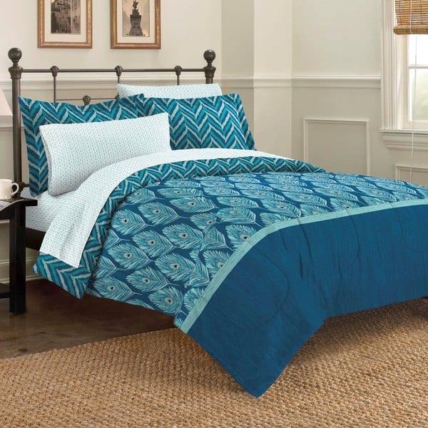 Shop Elegant Peacock 7 Piece Bed In A Bag With Sheet Set