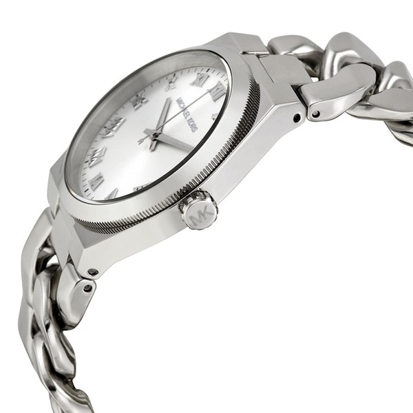 michael kors channing silver quartz watch