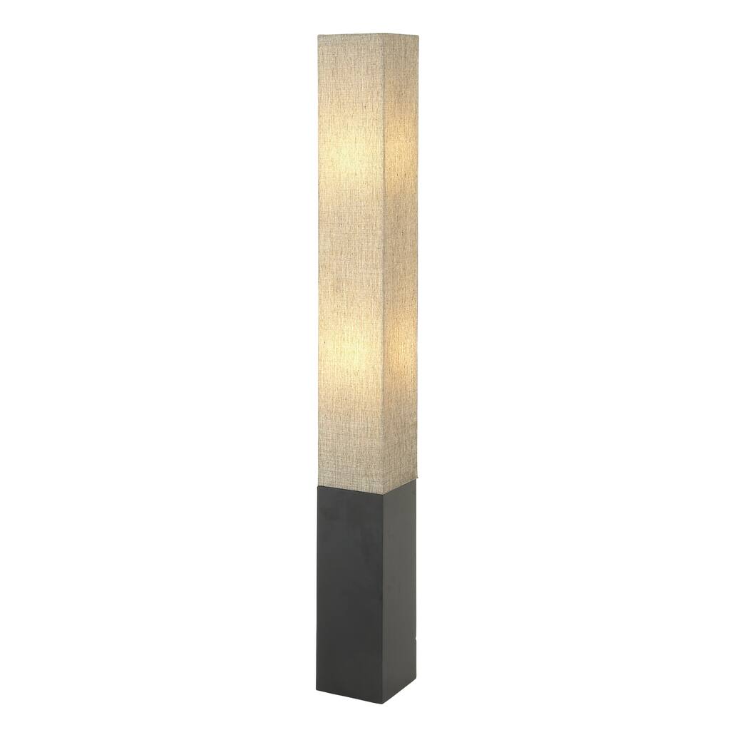 Square Wood Paper Floor Lamp 63"H