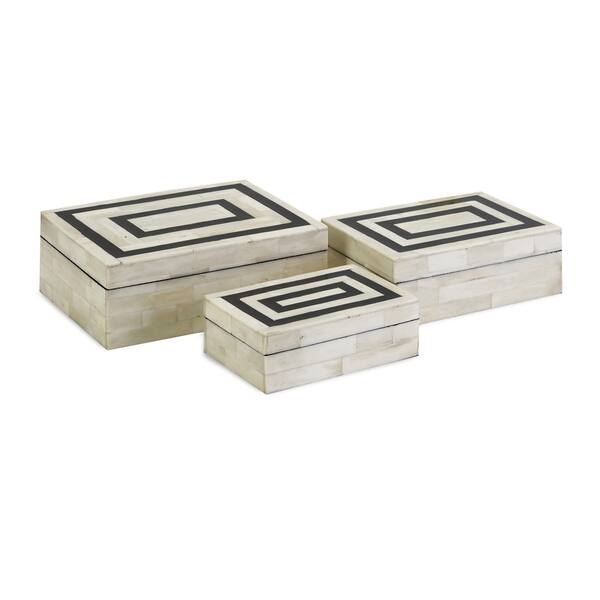 slide 1 of 1, Bella Bone Inlay Boxes (Set of 3)