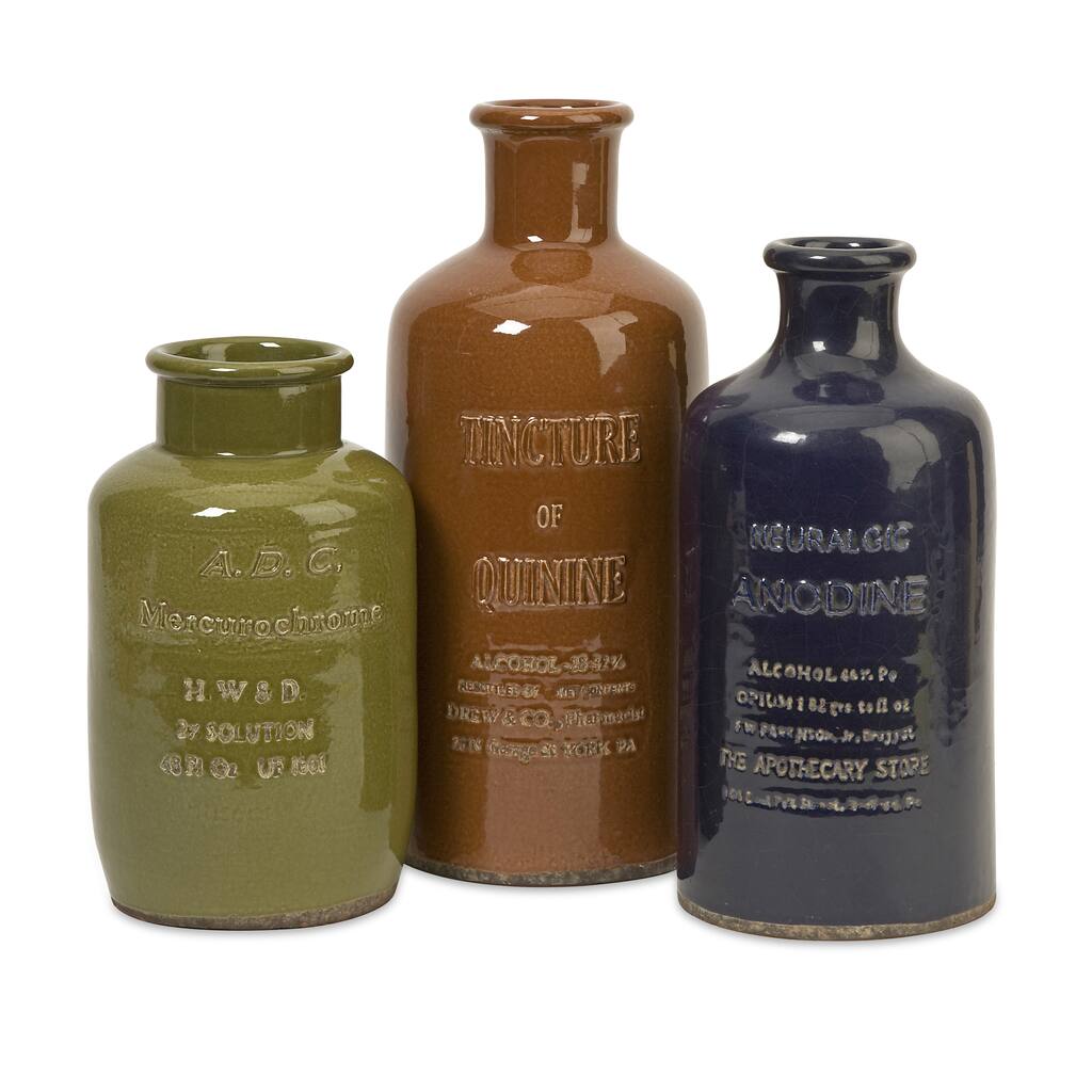 Vintage Elixir Bottles (Set of 3)
