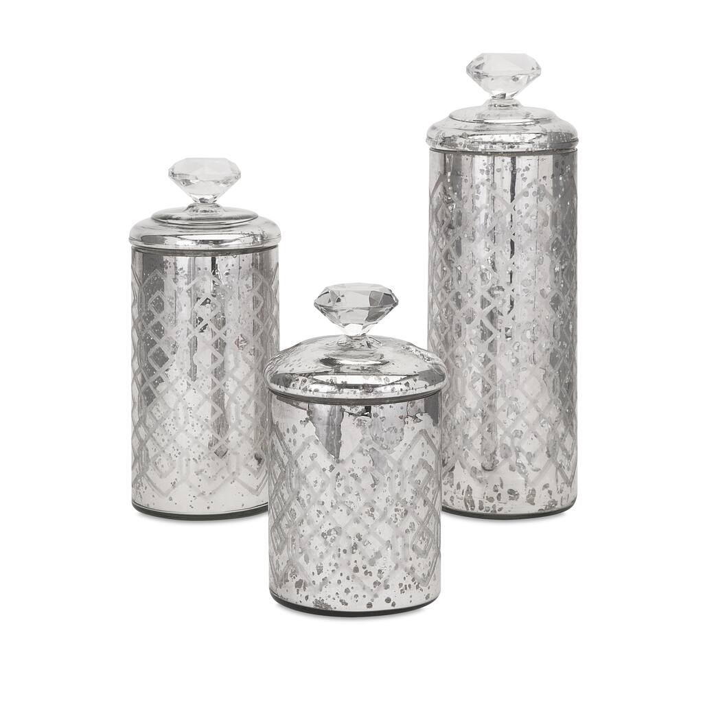 Nikki Chu Waldorf Mercury Glass Canisters (Set of 3)