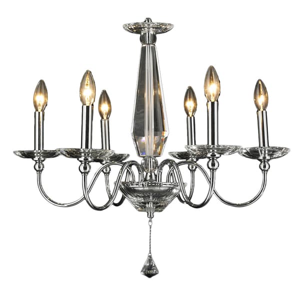 Innsbruck Collection 6 light Chrome Finish and Clear Crystal Candle