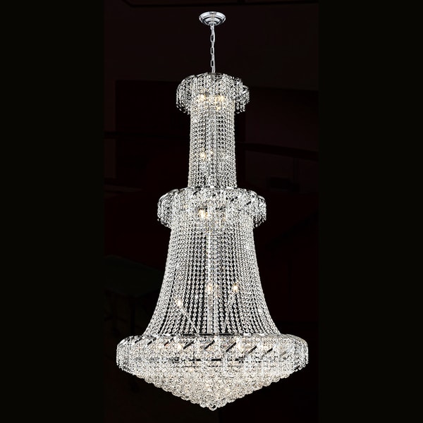 Majestic 32 light Chrome Finish and Clear Crystal French Empire 2 tier