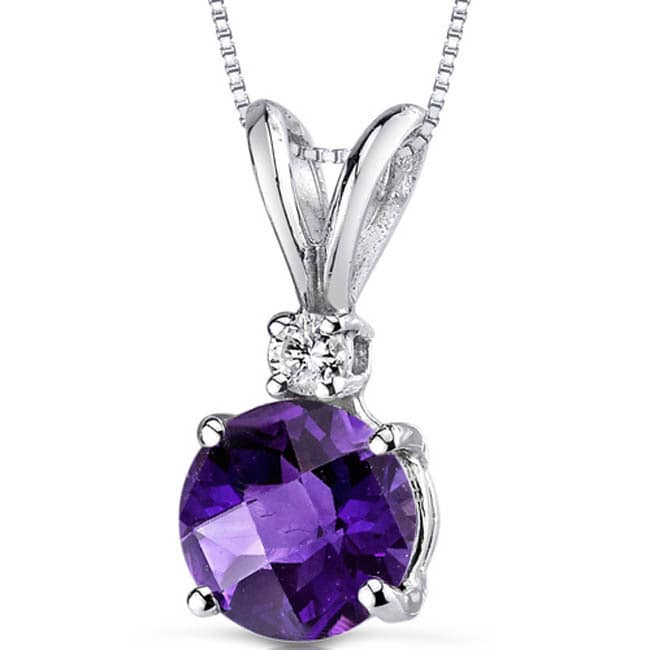 Oravo 14k White Gold Round-cut Gemstone Diamond Accent Pendant