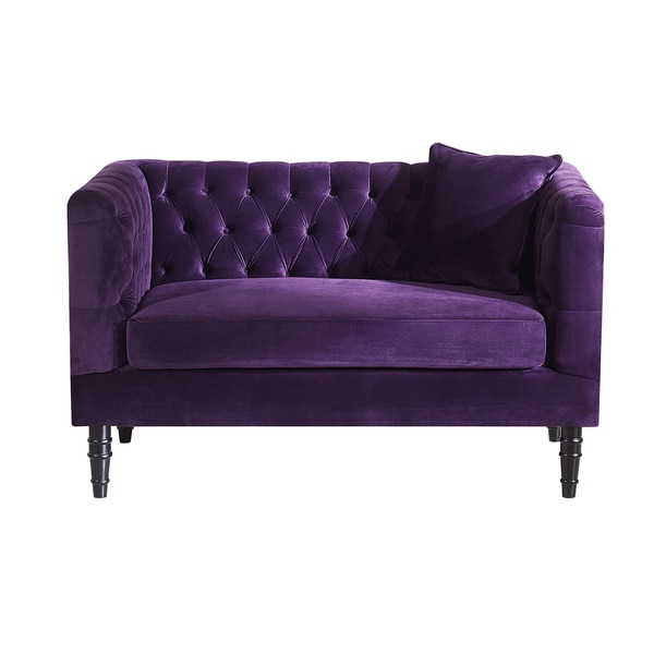 Flynn French Inspired Purple Velvet Upholstered Loveseat - Reviews ...