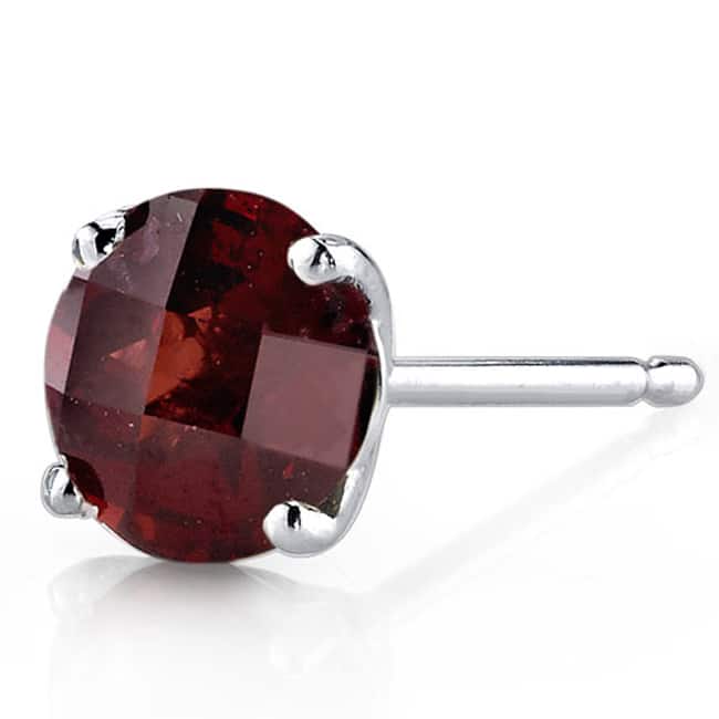 Oravo 14k White Gold Round-cut Gemstone Stud Earrings