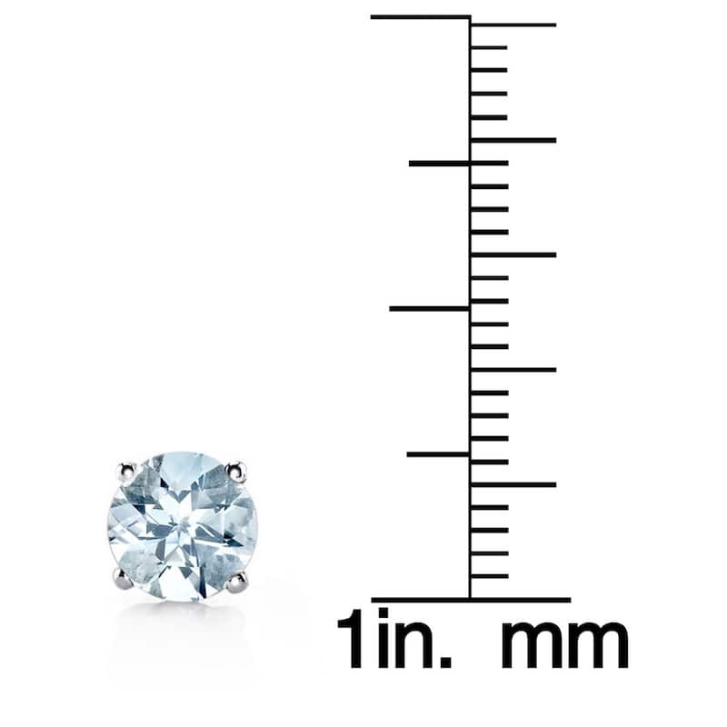 Oravo 14k White Gold Round-cut Gemstone Stud Earrings