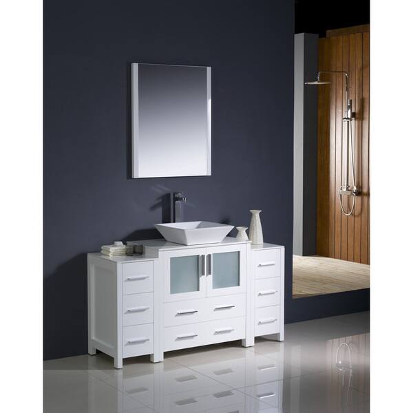 Shop Fresca Torino 54 Inch White Modern Bathroom Vanity With 2