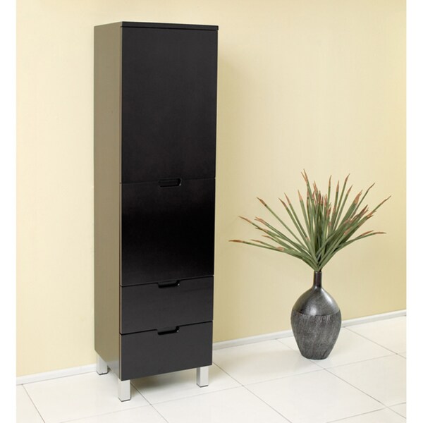 Fresca Espresso Bathroom Linen Side Cabinet with 4 Storage Areas