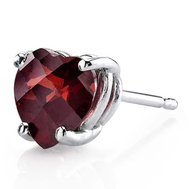 Oravo 14k White Gold Heart-cut Gemstone Stud Earrings