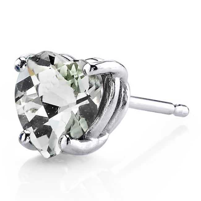 Oravo 14k White Gold Heart-cut Gemstone Stud Earrings
