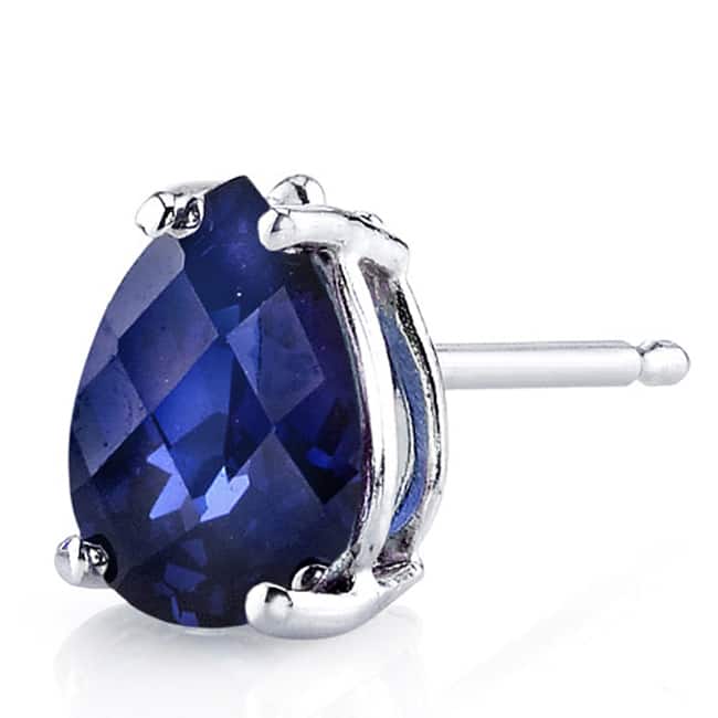 Oravo 14 Karat White Gold Pear Shape Gemstone Stud Earrings